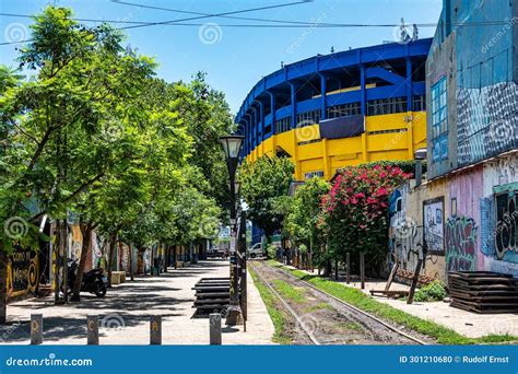 Exterior of La Bombonera Soccer Stadium, Boca Juniors in La Boca ...