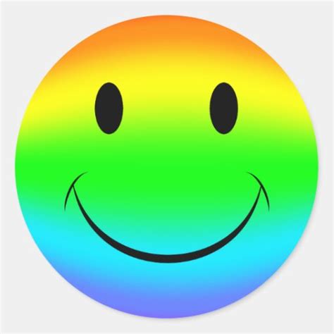 Rainbow Smiley Sticker | Zazzle