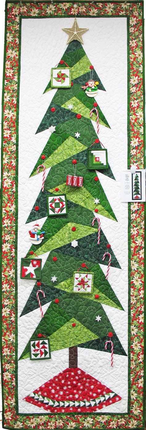 Tall Trim The Tree Pattern | Christmas tree quilted wall hanging, Tree ...