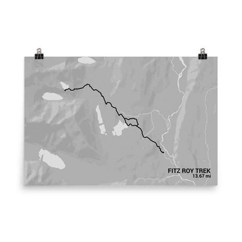 Fitz Roy Trek Map, Mount Fitz Roy, Patagonia Argentina Sign, Fitz Roy ...