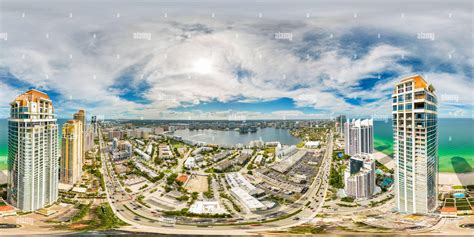 360° view of Drone aerial 360 equirectangular photo Sunny Isles Beach ...