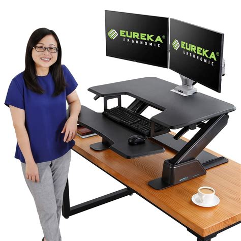 EUREKA ERGONOMIC V1 Sit to Stand Desk Converter, 36'' Height Adjustable ...