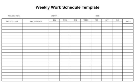 Blank Employee Schedules - 20 Free PDF Printables | Printablee