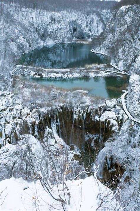 Plitvice Lakes National Park in Croatia in Winter Stock Photo - Image ...