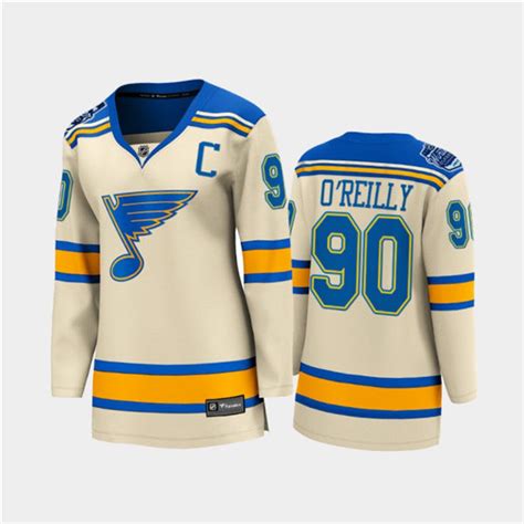 Women St. Louis Blues #90 Ryan O'Reilly adidas Cream 2022 Winter ...