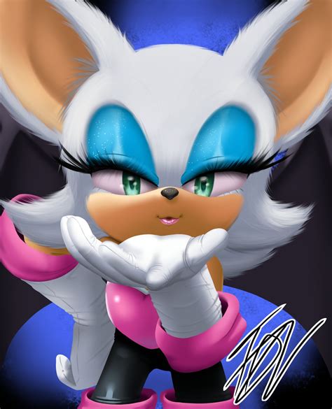 Rouge giving you a kiss. | Sonic the Hedgehog | Know Your Meme