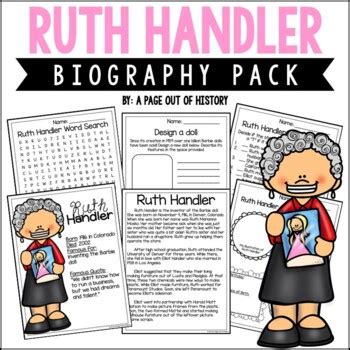 Ruth Handler Biography Pack Distance Learning by A Page Out of History