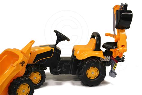 Rolly Toys Kinder Tretfahrzeug Sonderausgabe JCB Traktor Mit Anhänger