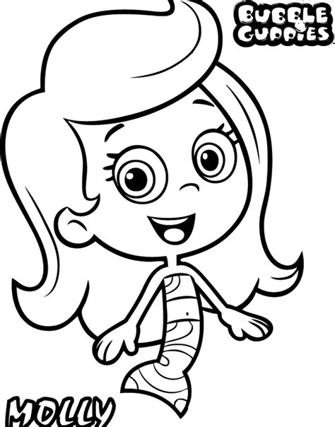 Molly bubble guppies coloring pages download and print for free