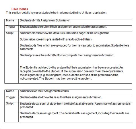 FREE 8+ User Story Templates in PDF | Excel