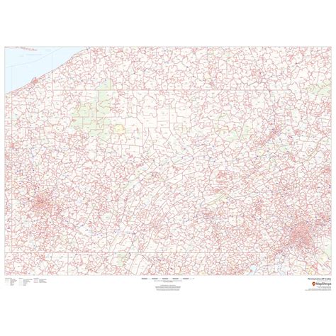 Pennsylvania - Zip Code Map by Map Sherpa - The Map Shop