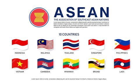 Premium Vector | 10 asean countries flag vector for digital content and ...