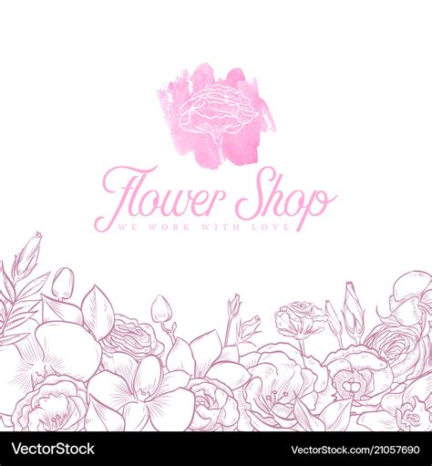 Flower shop logo Royalty Free Vector Image - VectorStock