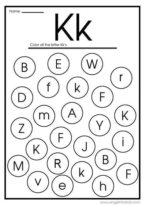 Letter K Worksheets, Flash Cards, Coloring Pages