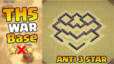 Clash of Clans BEST Town Hall 5 War Base CoC TH5 War Base Layout ...