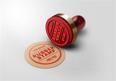 Rubber Stamp Logo Mockup - GraphicsFuel