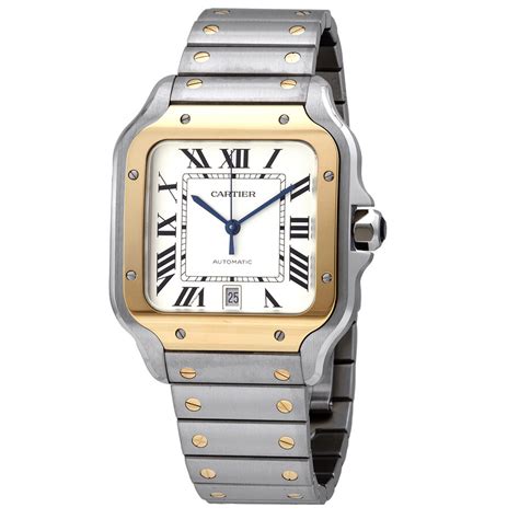 Cartier Santos Automatic Silver Dial Large Men's Watch W2SA0009 ...