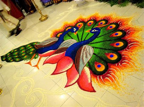 Peacock | Rangoli designs, Rangoli designs latest, Rangoli designs peacock