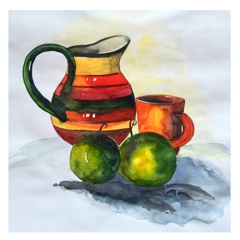 Aggregate more than 138 still life drawing with watercolor latest ...