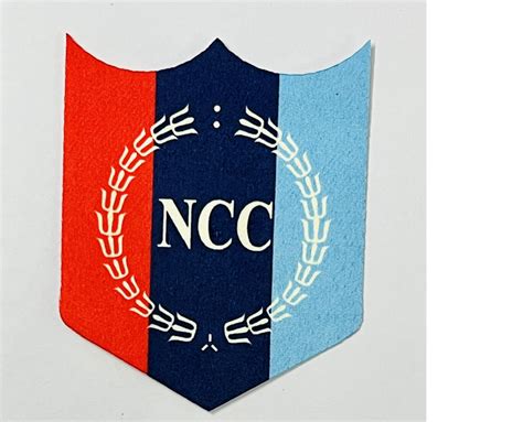 Blue and Red Woven Fabric NCC Uniform Logo Label, Size: 100 X 50 mm at ...