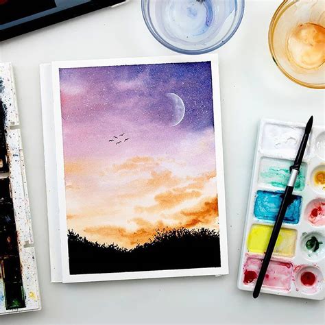 Easy Watercolor Landscape Painting Ideas - Beautiful Dawn Designs ...