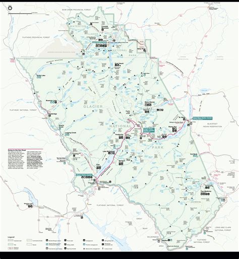 Printable Map Of Glacier National Park