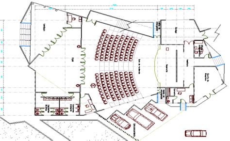 City auditorium hall architecture layout plan details dwg file | Layout ...