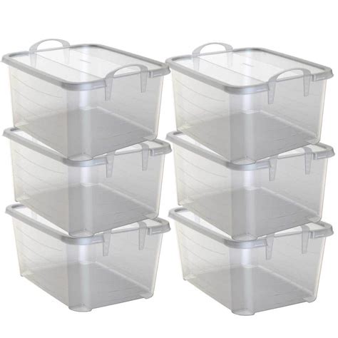 Life Story Clear Stackable Closet and Storage Box 55 Qt. Containers, (6 ...