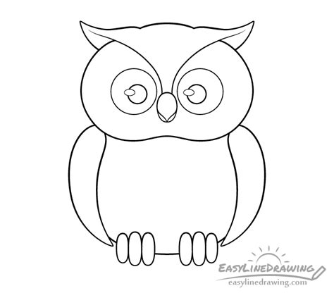 How to Draw an Owl Step by Step - EasyLineDrawing