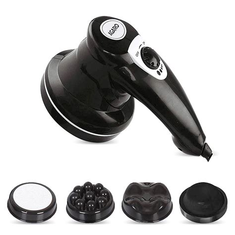 AGARO ATOM Electric Handheld Full Body Massager with 3 Massage Heads ...