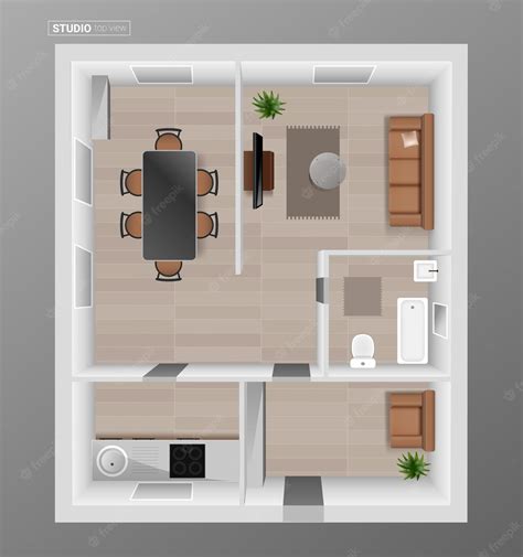 Premium Vector | Apartment floor plan top view flat vector illustration ...