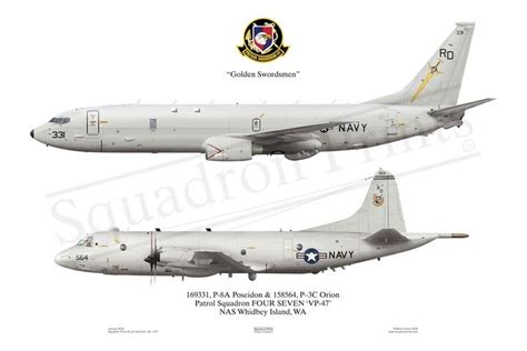 P-8A Poseidon, P-3C Orion - Print | Squadron Prints | Us navy aircraft ...