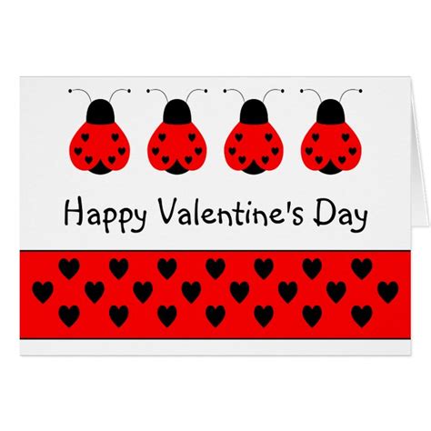 Cute Heart Ladybug Valentine Greeting Card | Zazzle