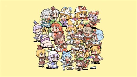 Touhou Project characters illustration, Touhou, Cirno, Hakurei Reimu ...