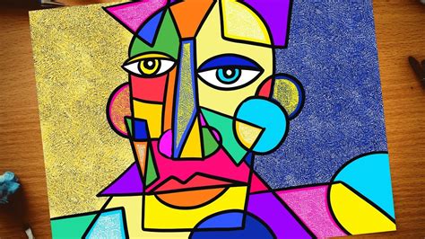 how to draw cubism self portrait - gummybearartdrawing