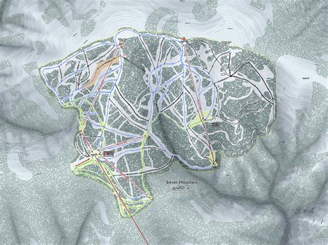 Silver Mountain Ski Resort Map Digital Art by Powder Addicts - Pixels