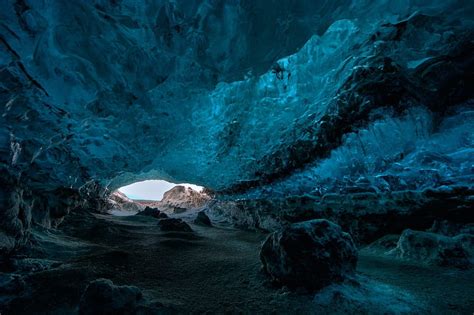 Beautiful Ice Cavern, Caves, Caverns, Seacoast, Ice, Nature, HD ...