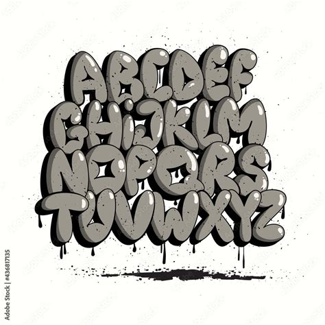 Vecteur Stock Graffiti Bubble Alphabet. Bubble letters. Graffiti font ...