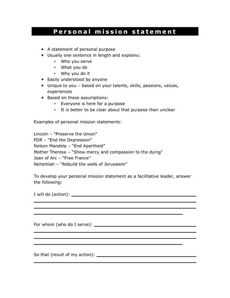 Nonprofit Mission Statement Worksheet — db-excel.com