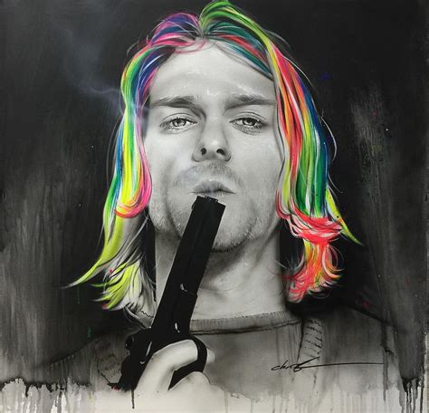 Kurt Cobain - ' No I Don't Have A Gun ' Painting by Christian Chapman Art