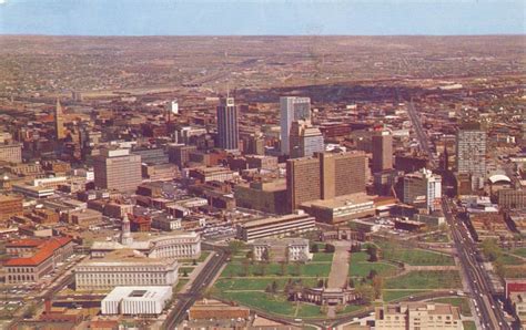 1960 aerial view of downtown and Civic Center Park : Denver