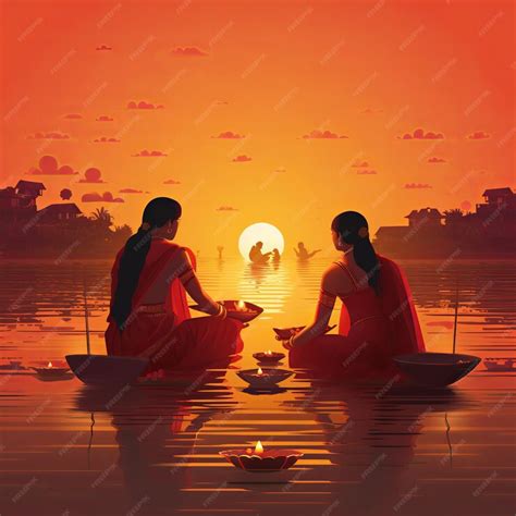 Illustration of chhath puja 2023 images HD | Premium AI-generated image