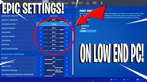 How To Play Epic Settings On LOW END PC! (Fortnite Battle Royale) - YouTube