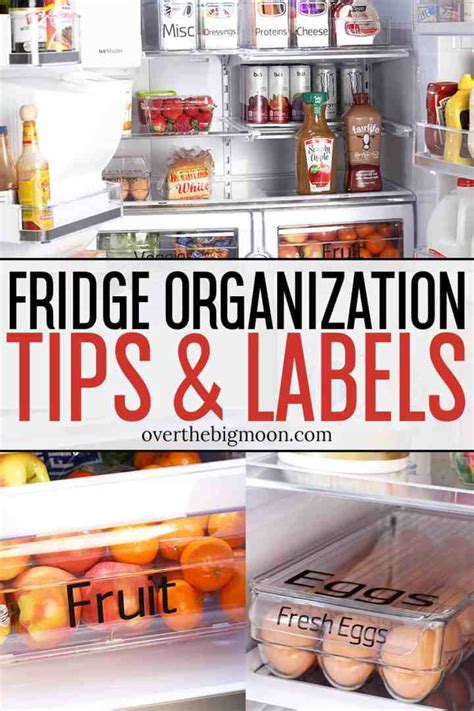 Refrigerator Organization Tips and Labels - Over The Big Moon