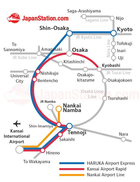 Transportation from Kansai International Airport to Kyoto Map | Kansai ...