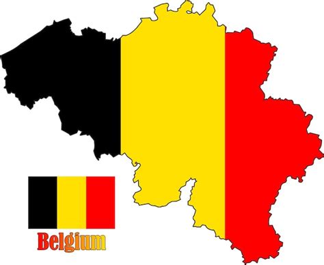 Premium Vector | Belgium Map and Flag