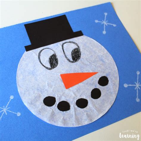 Coffee Filter Crafts for Kids: Coffee Filter Snowman Craft - Look! We ...