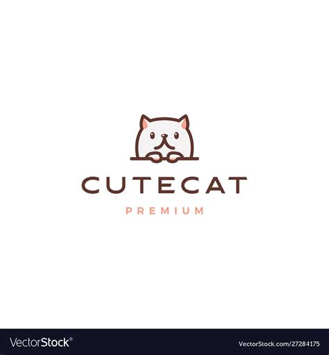 Cute cat logo icon cartoon Royalty Free Vector Image