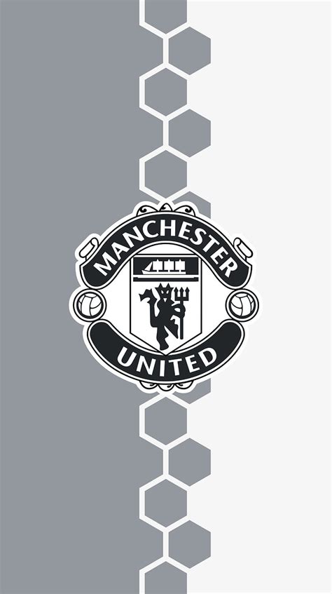 Manchester United Logo Black And White Wallpaper