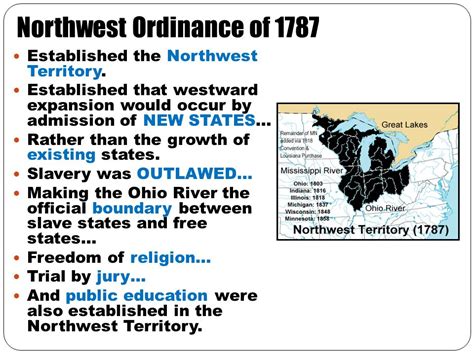 Northwest Ordinance of 1787 Established the Northwest Territory ...